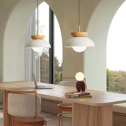 Nordic Japanse Glazen bol Halfhout Hanglamp