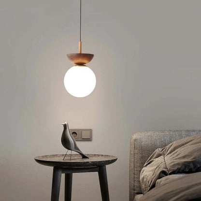 Nordic Japanse Glazen bol Halfhout Hanglamp