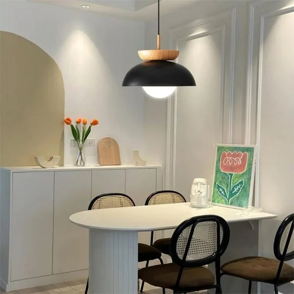 Nordic Japanse Glazen bol Halfhout Hanglamp