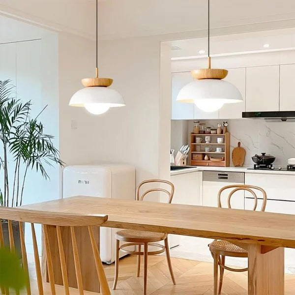Nordic Japanse Glazen bol Halfhout Hanglamp