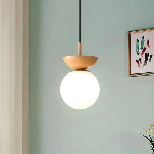 Nordic Japanse Glazen bol Halfhout Hanglamp