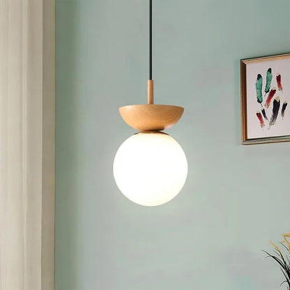 Nordic Japanse Glazen bol Halfhout Hanglamp