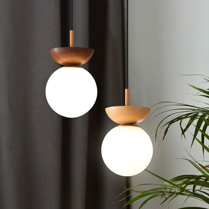 Nordic Japanse Glazen bol Halfhout Hanglamp