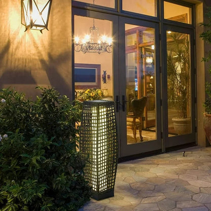 Imitatie Rotan Zonne-Energie Buiten Vloerlamp
