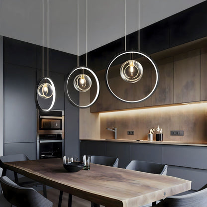 Scandinavische Bubbel Glazen Hanglampen Met Ring