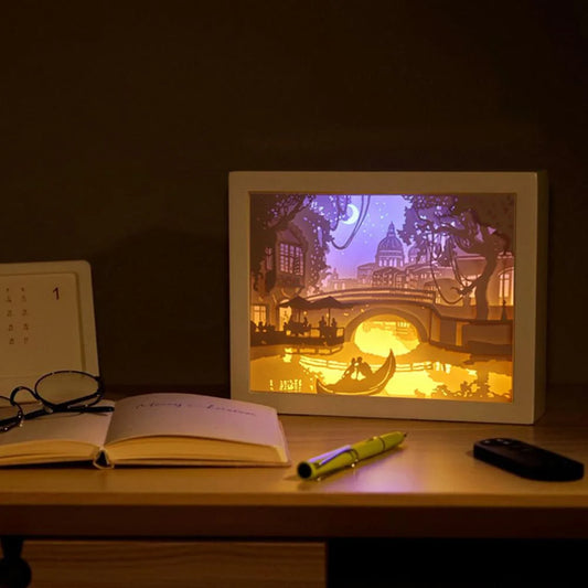 Creatieve 3D Papieren Doos LED Nachtlampje