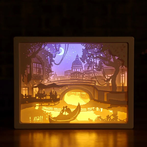 Creatieve 3D Papieren Doos LED Nachtlampje