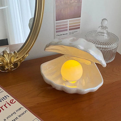 Warme LED Zeemeermin Parel Nachtlamp