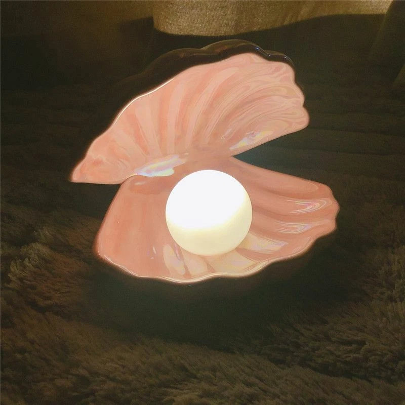 Warme LED Zeemeermin Parel Nachtlamp