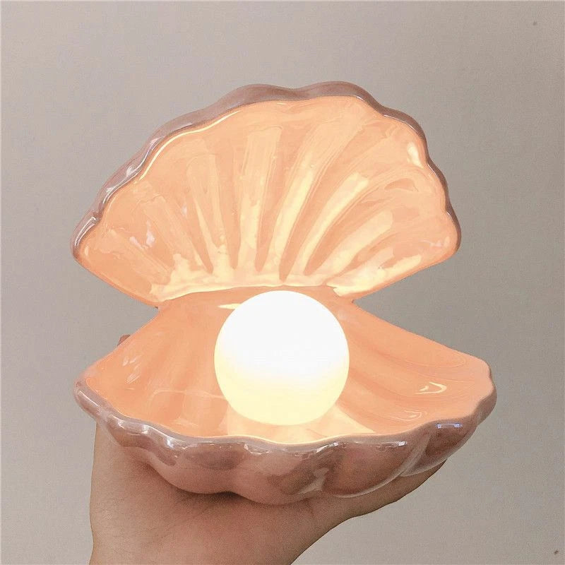 Warme LED Zeemeermin Parel Nachtlamp