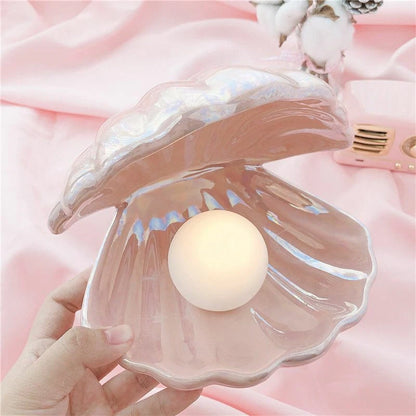 Warme LED Zeemeermin Parel Nachtlamp