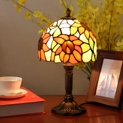 Antieke Glas-in-Lood Handgemaakt Tafellamp