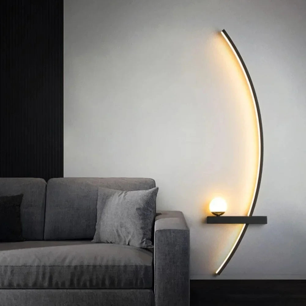 Minimalistische Arc Lineaire LED Wandlamp