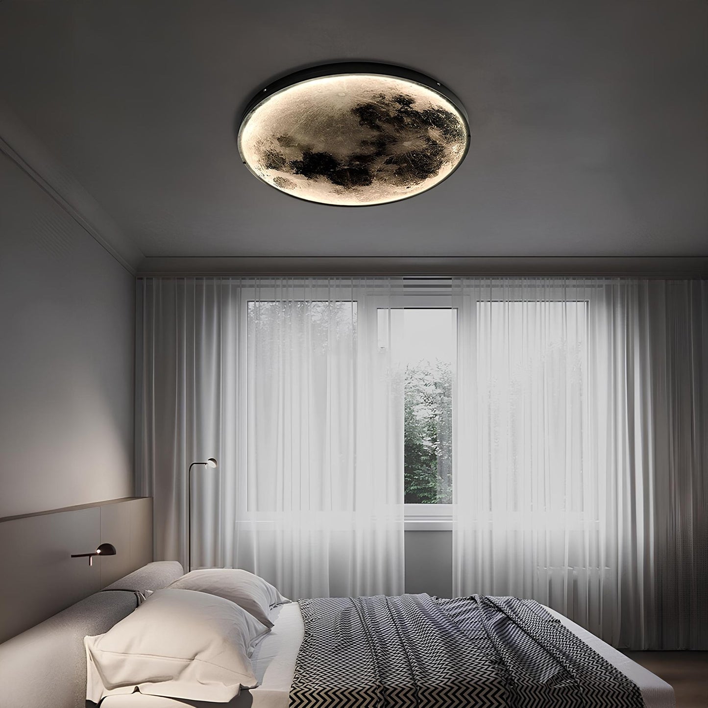 Dimbare 3D-Effect LED Wand Maanlamp en Plafondlamp