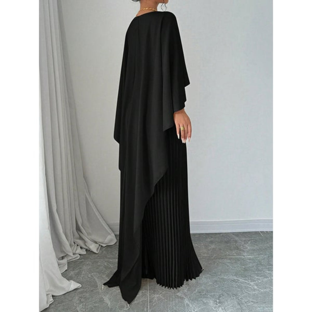 Women's Cape Guest Wedding Maxi Dress Pleated | Evening Dress - Image 12