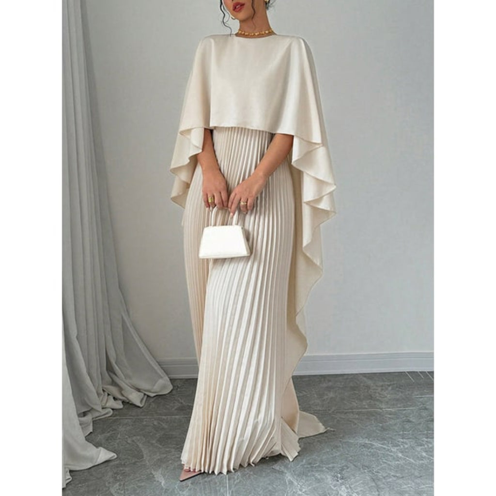 Women's Cape Guest Wedding Maxi Dress Pleated | Evening Dress - Image 7