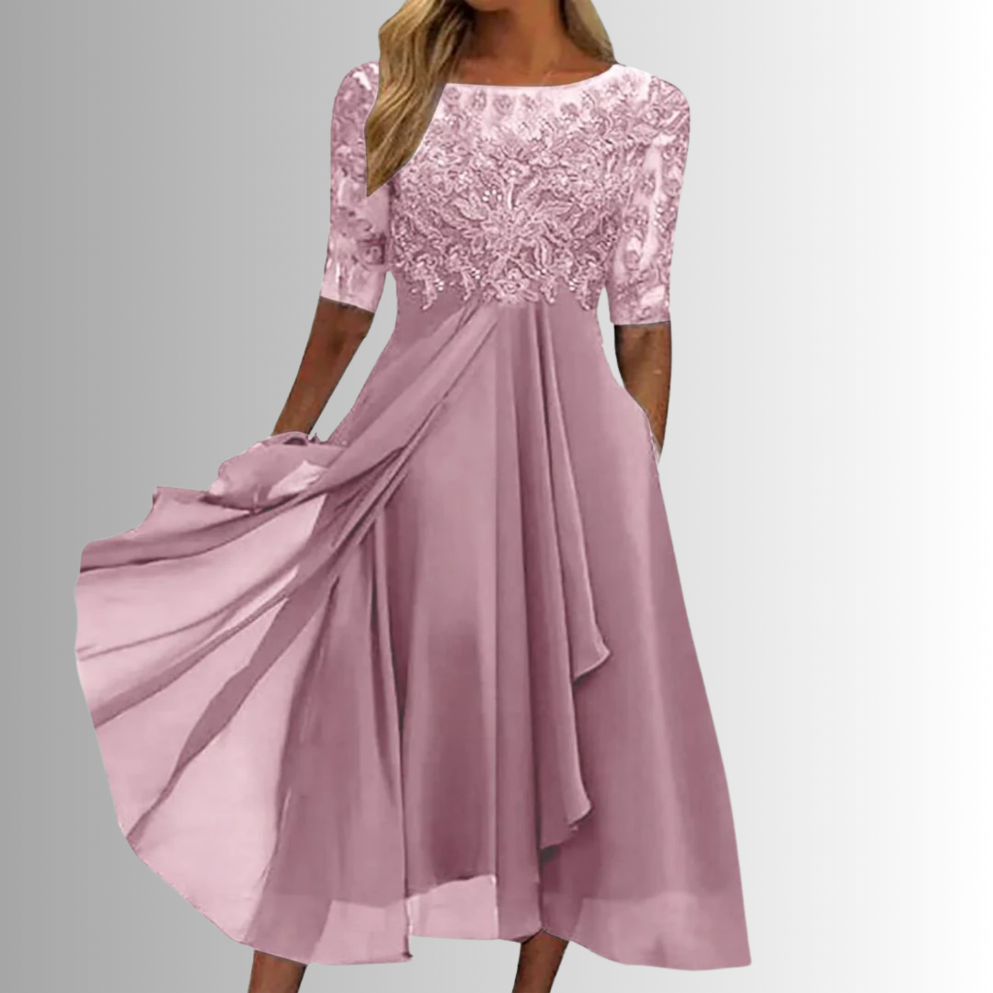 Women's Formal Dress Wedding Guest Evening | Elegant Lace Dress - Image 2
