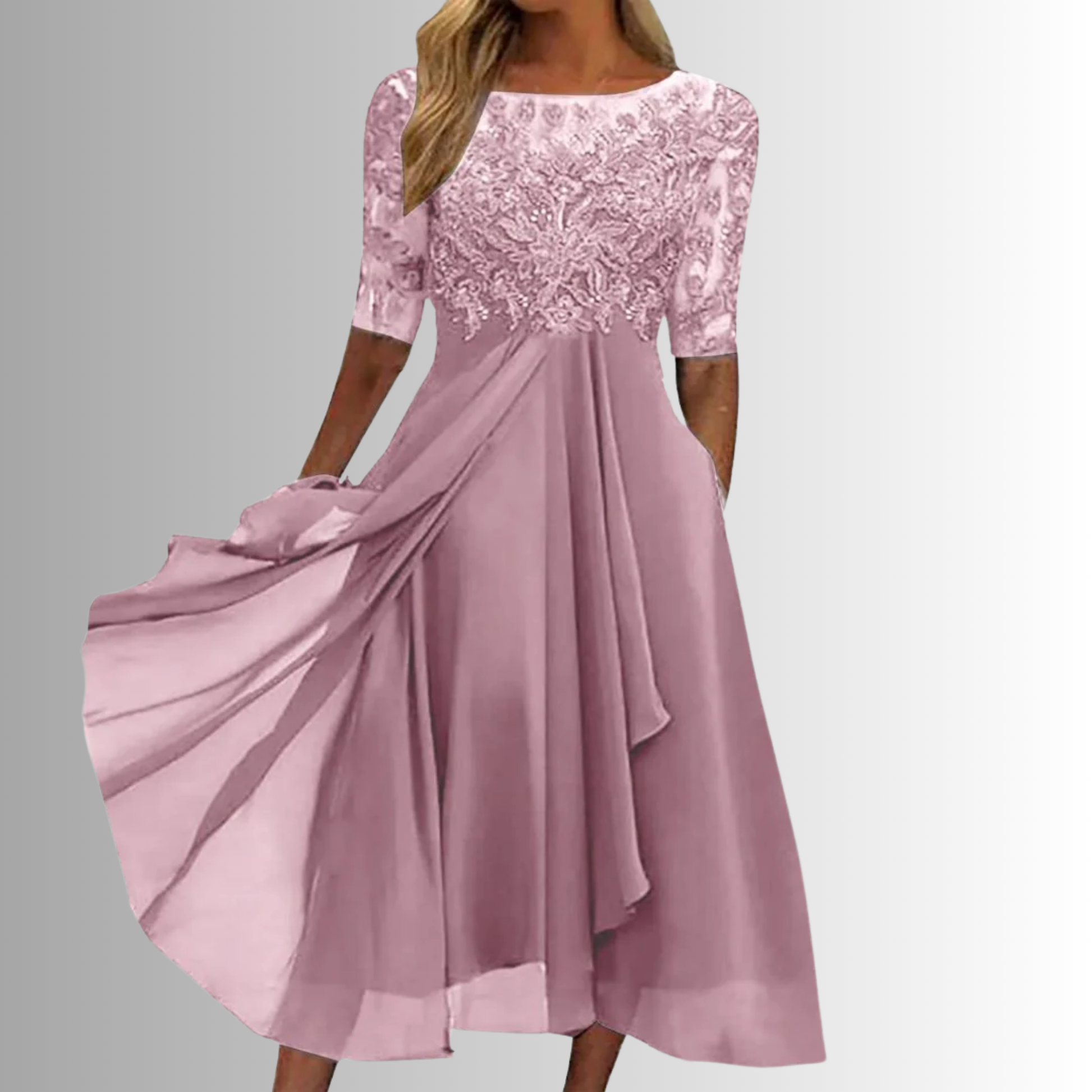 Women's Formal Dress Wedding Guest Evening | Elegant Lace Dress - Image 2