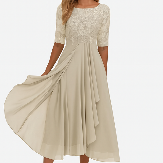 Women's Guest Wedding A-Line Midi Dress - Image 1