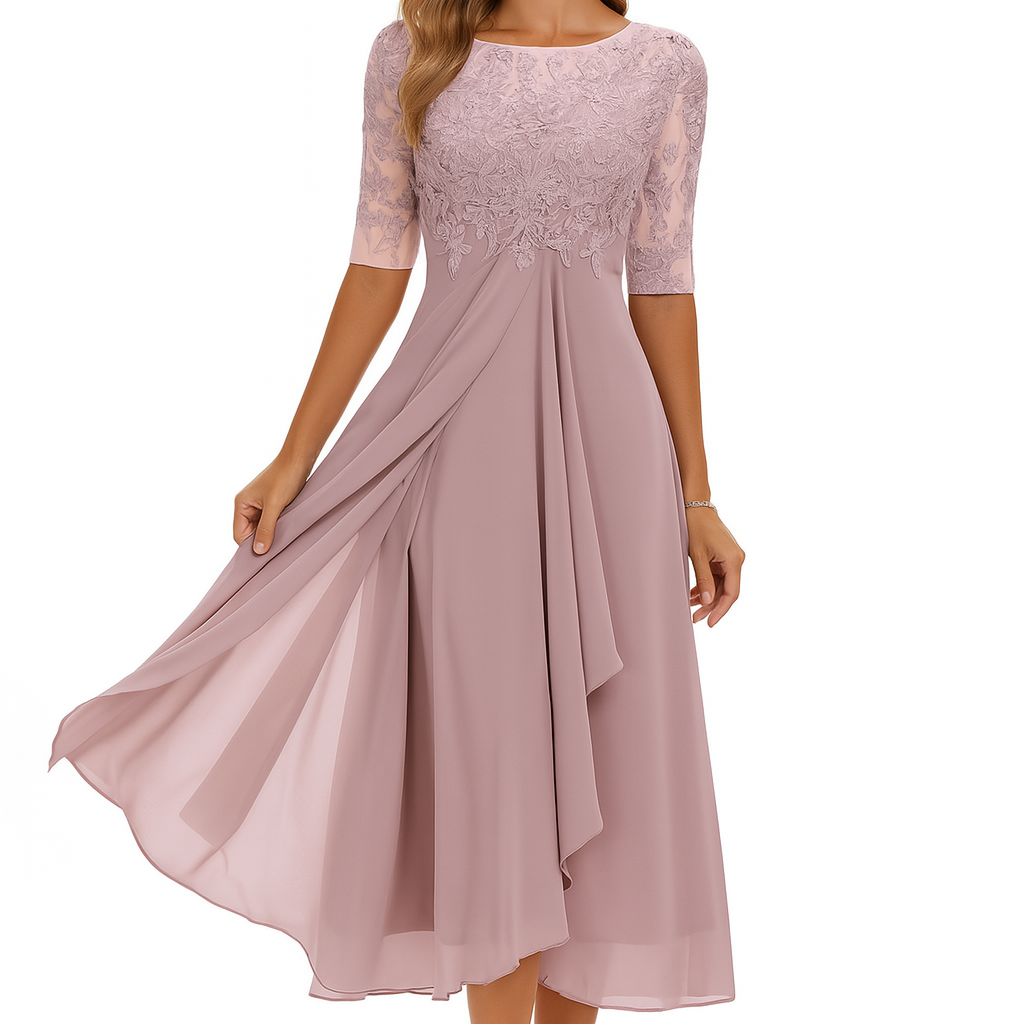 Women's Guest Wedding A-Line Midi Dress - Image 2