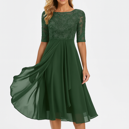 Women's Guest Wedding A-Line Midi Dress - Image 3