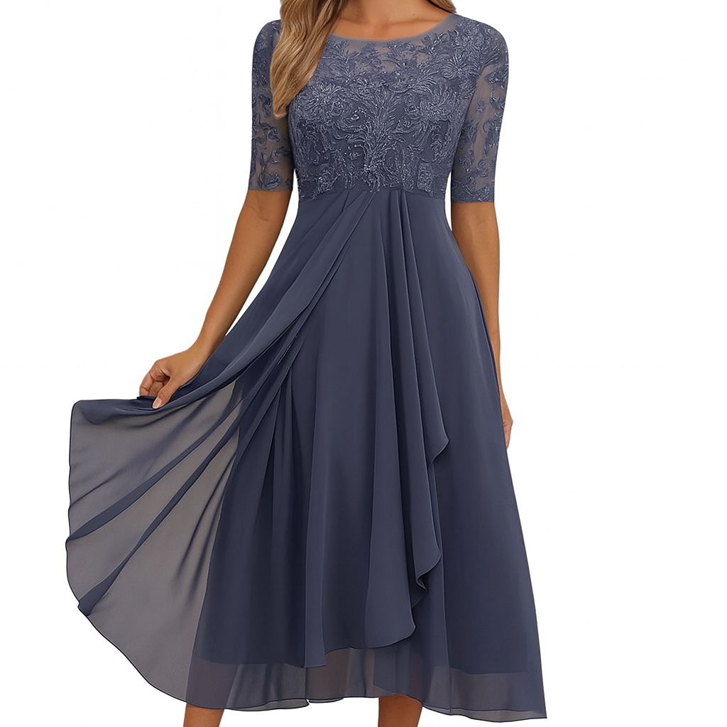 Women's Guest Wedding A-Line Midi Dress - Image 5