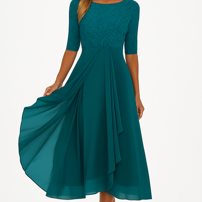 Women's Guest Wedding A-Line Midi Dress - Image 6