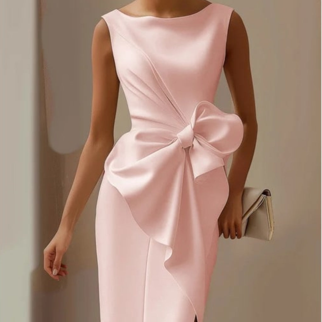 Women's Guest Wedding Bow Cocktail Dress Sleeveless | Party - Image 1