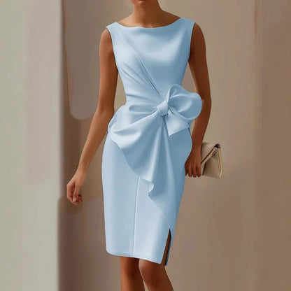 Women's Guest Wedding Bow Cocktail Dress Sleeveless | Party - Image 3
