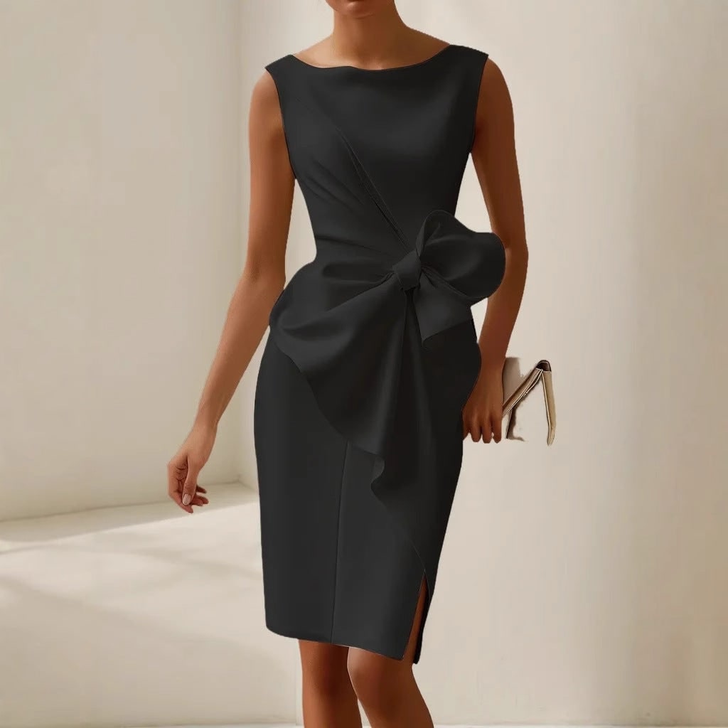Women's Guest Wedding Bow Cocktail Dress Sleeveless | Party - Image 5