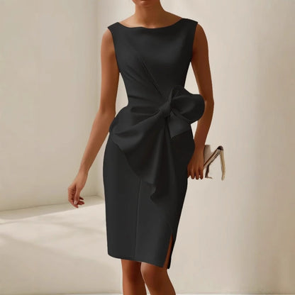 Women's Guest Wedding Bow Cocktail Dress Sleeveless | Party - Image 5