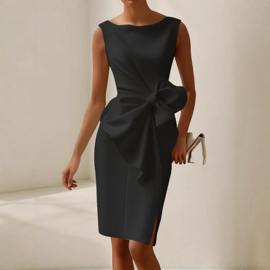 Women's Guest Wedding Bow Cocktail Dress Sleeveless | Party - Image 5