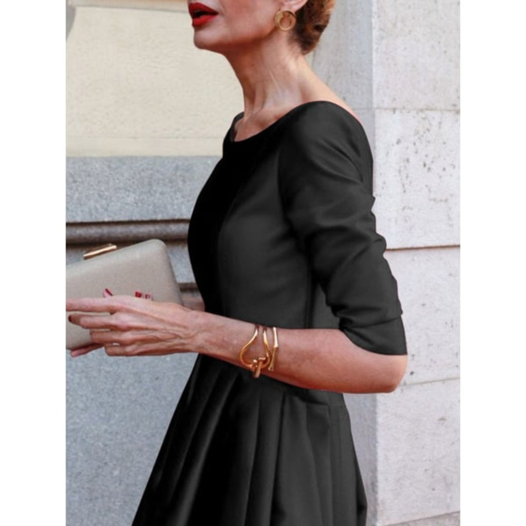 Women's Guest Wedding Dress Formal Midi | A-Line Pleated - Image 9