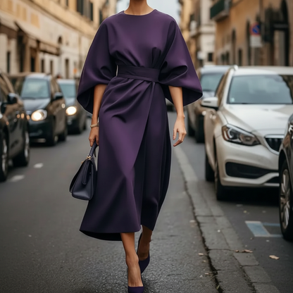 Women's Guest Wedding Dress Lantern Sleeves Midi | Formal - Image 7