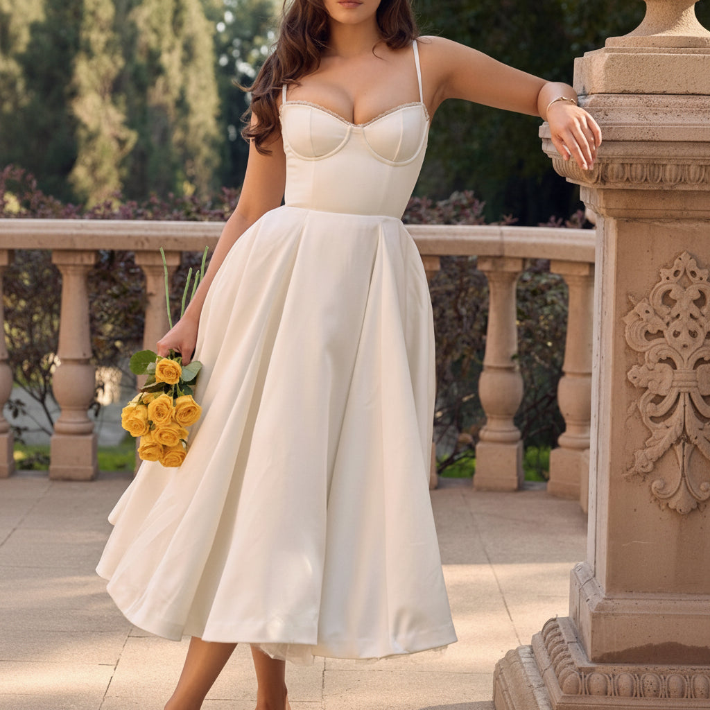 Women's Guest Wedding Dress V-Neck Sleeveless Maxi | Tutu Dress - Image 2
