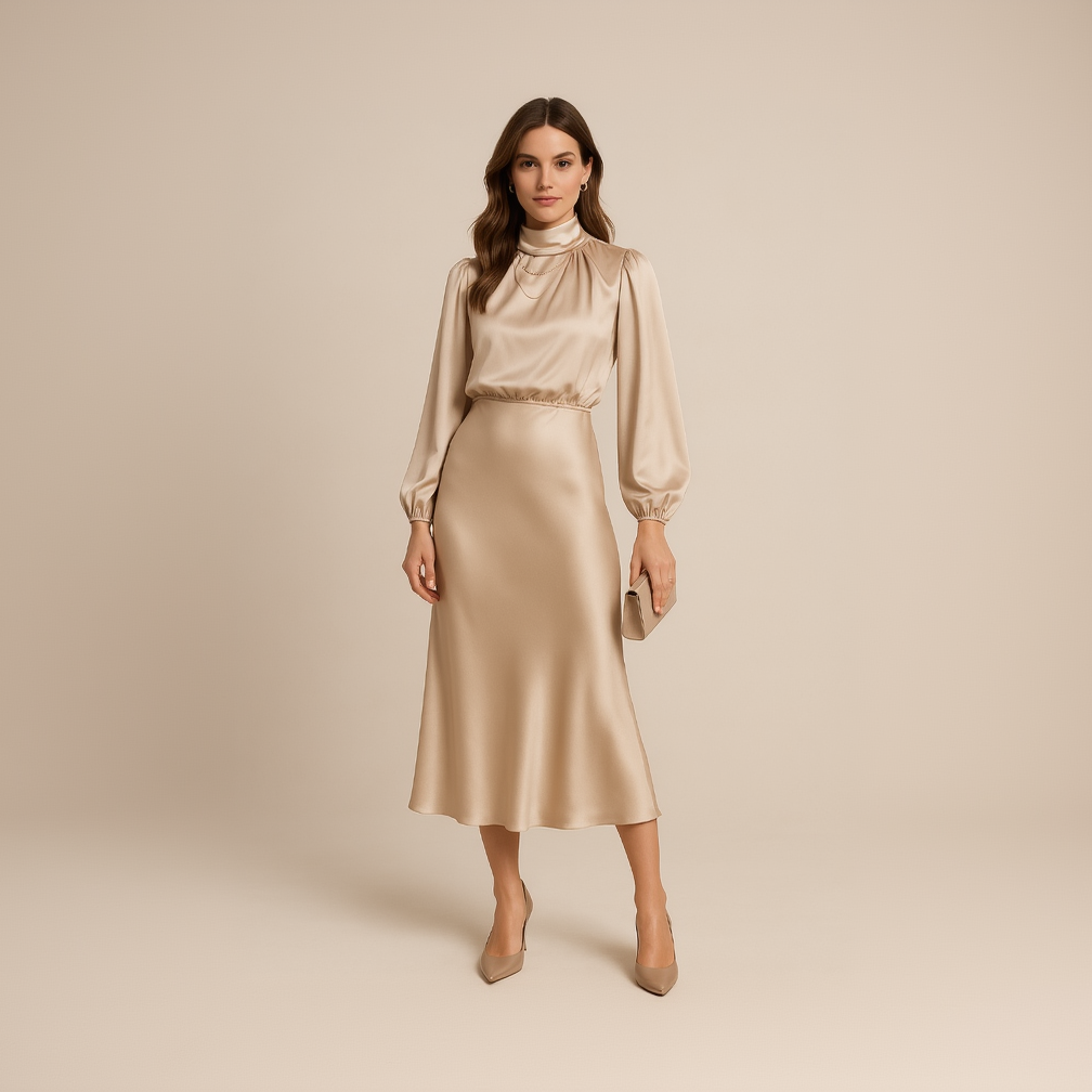 Women's Guest Wedding High Waist Formal Dress Midi | Cocktail - Image 1