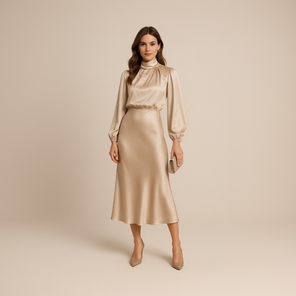 Women's Guest Wedding High Waist Formal Dress Midi | Cocktail - Image 1