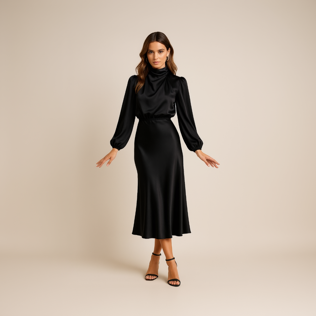 Women's Guest Wedding High Waist Formal Dress Midi | Cocktail - Image 3