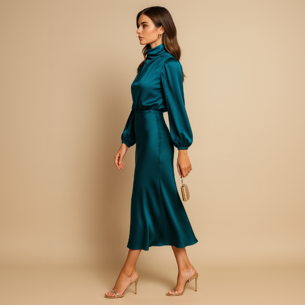 Women's Guest Wedding High Waist Formal Dress Midi | Cocktail - Image 5