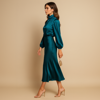 Women's Guest Wedding High Waist Formal Dress Midi | Cocktail - Image 5