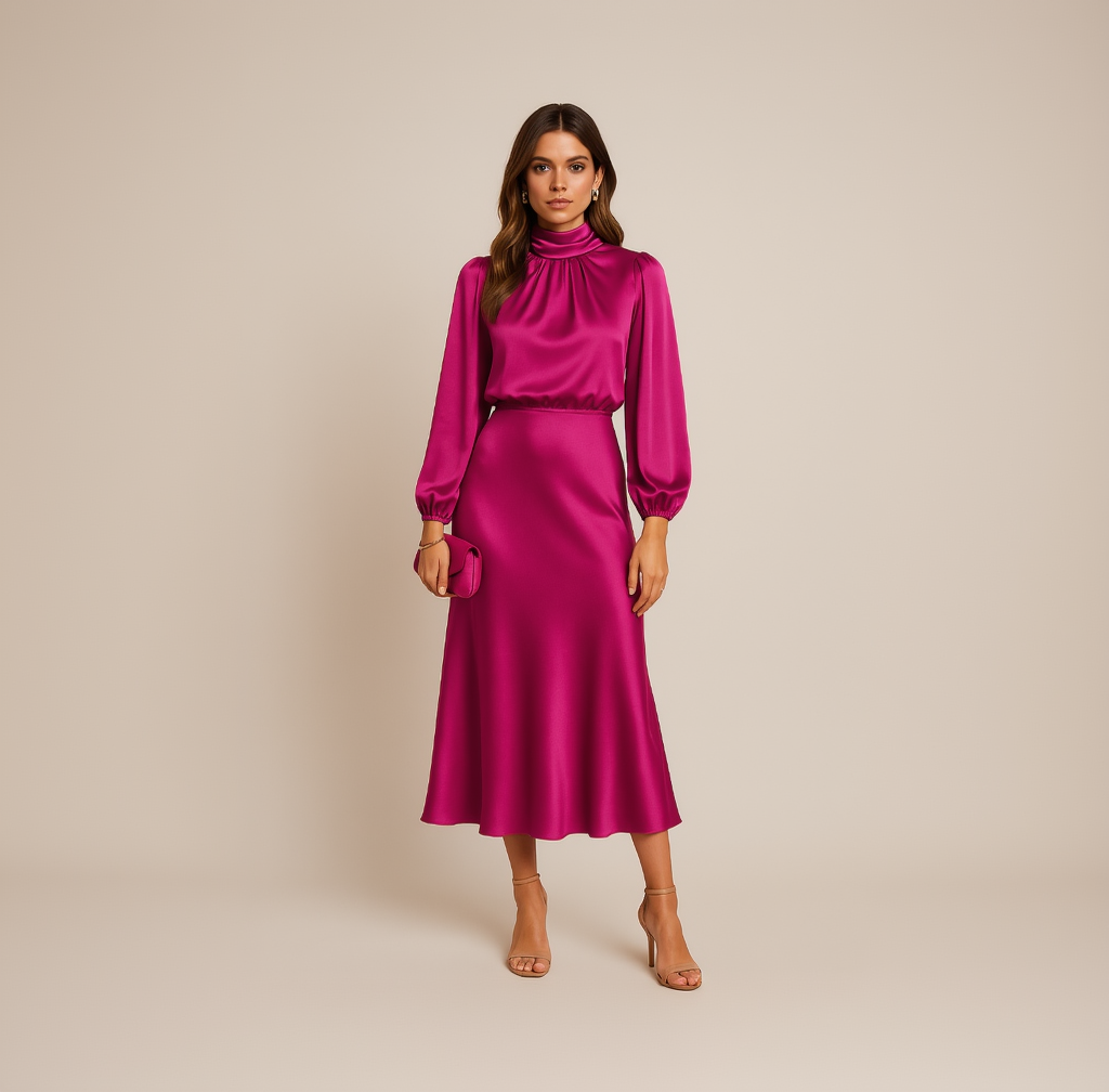 Women's Guest Wedding High Waist Formal Dress Midi | Cocktail - Image 7