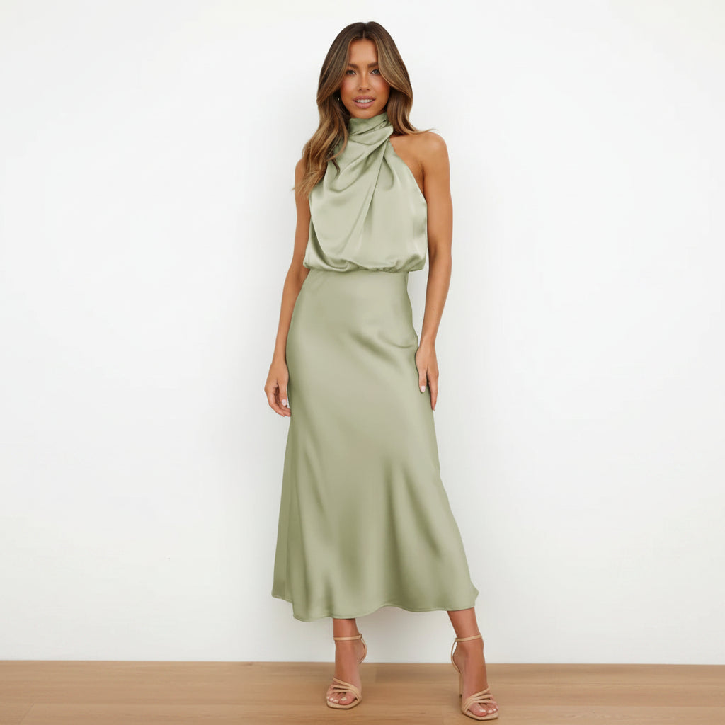 Women's Guest Wedding Modern Neckline Formal Dress | Midi - Image 8