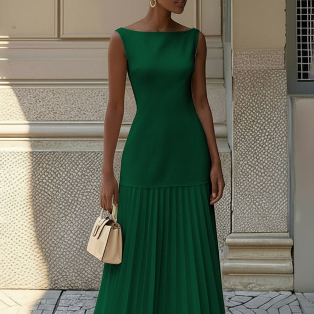 Women's Guest Wedding Sleeveless Floral Maxi Dress | Pleated - Image 10