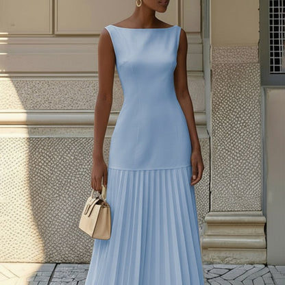 Women's Guest Wedding Sleeveless Floral Maxi Dress | Pleated - Image 2