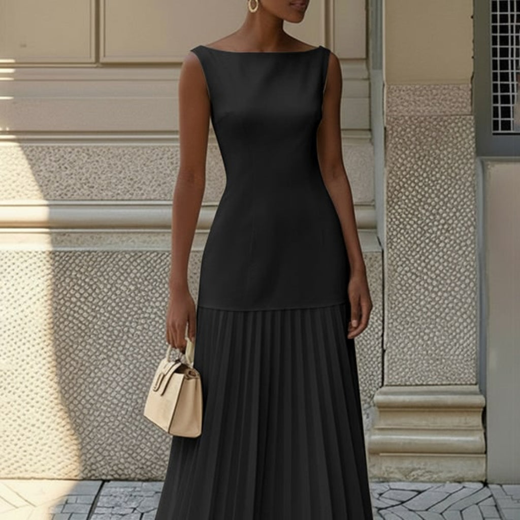 Women's Guest Wedding Sleeveless Floral Maxi Dress | Pleated - Image 5