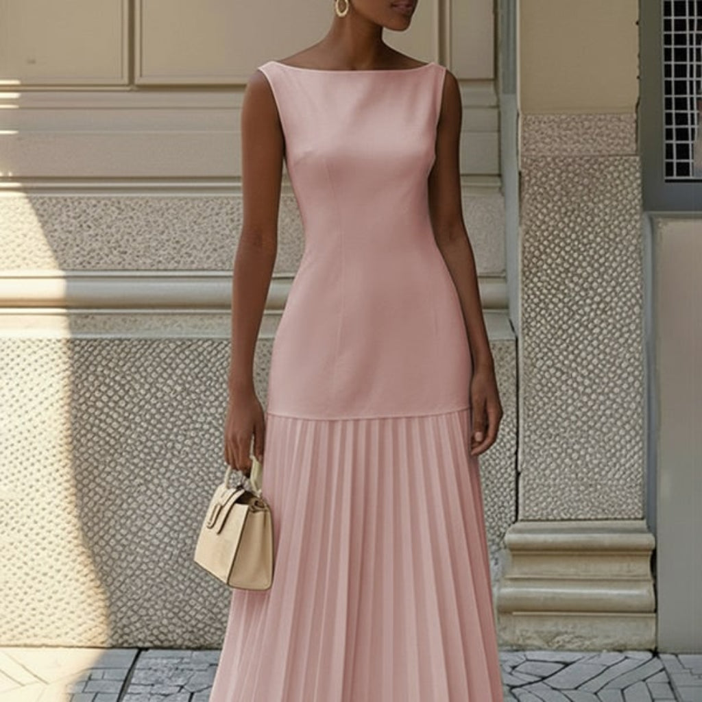 Women's Guest Wedding Sleeveless Floral Maxi Dress | Pleated - Image 6