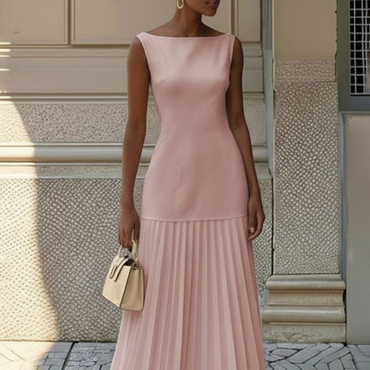Women's Guest Wedding Sleeveless Floral Maxi Dress | Pleated - Image 6