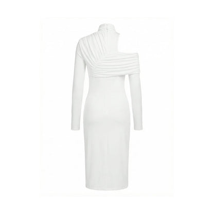 Women's Irregularity Asymmetric Guest Wedding Dress Midi | Pleated - Image 8