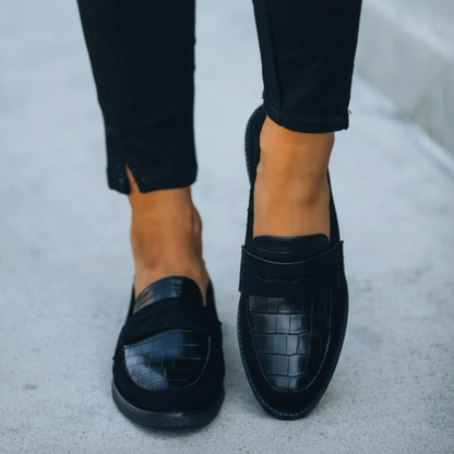 Women's Loafers Crocodile Texture Slip-On | Dress Loafers - Image 2