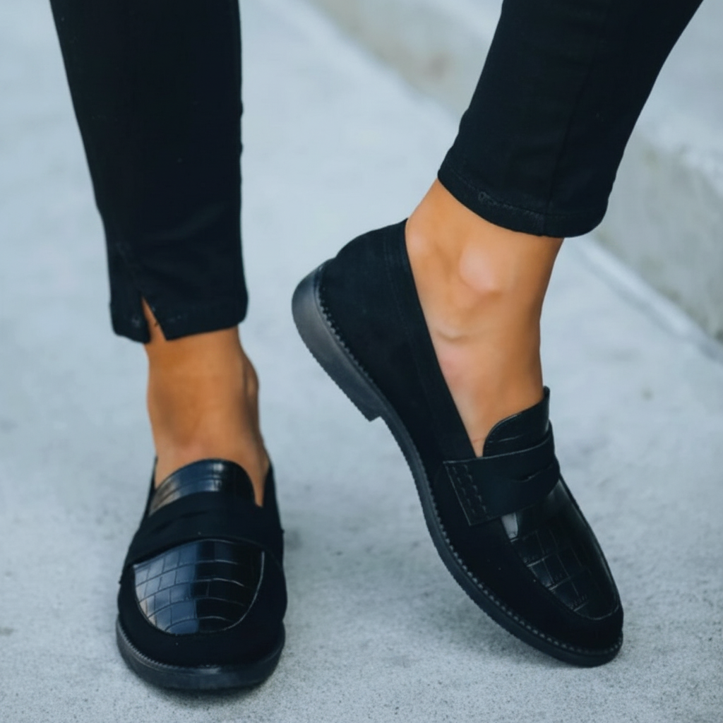 Women's Loafers Crocodile Texture Slip-On | Dress Loafers - Image 4